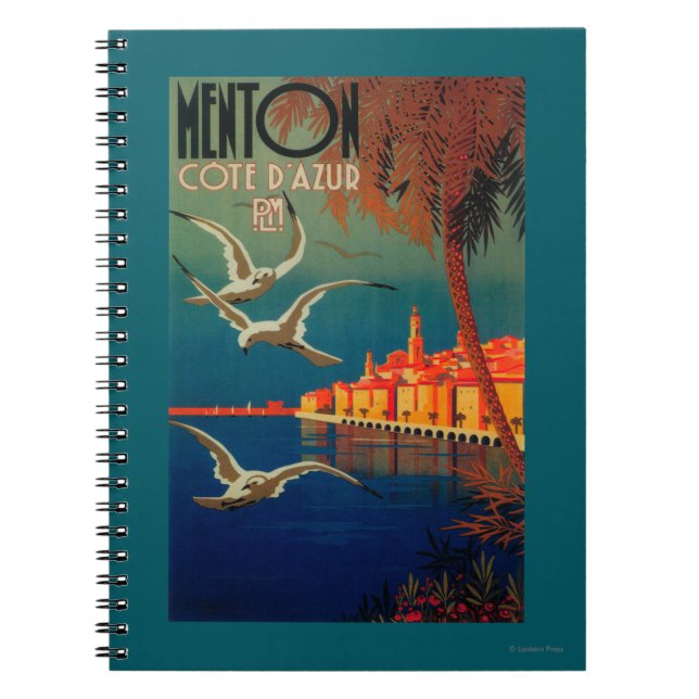 French Riviera Travel Poster # 1 Notebook (Front)