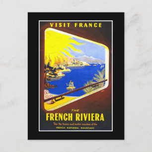 French Riviera Vintage Travel Postcard