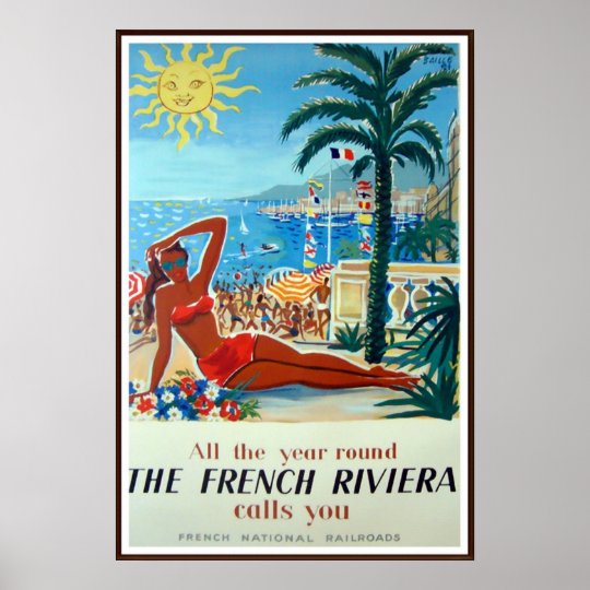French Riviera Vintage Travel Poster | Zazzle.com.au