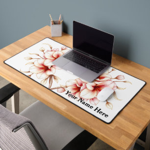 French Rococo Floral Heart Pastel Office Desk Mat