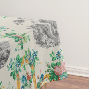French Rococo François Boucher Vignette Pattern Tablecloth