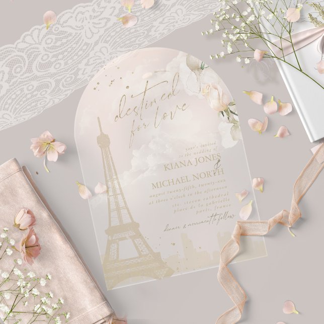 French Romance Wedding Blush Arch ID870 Acrylic Invitations (Creator Uploaded)