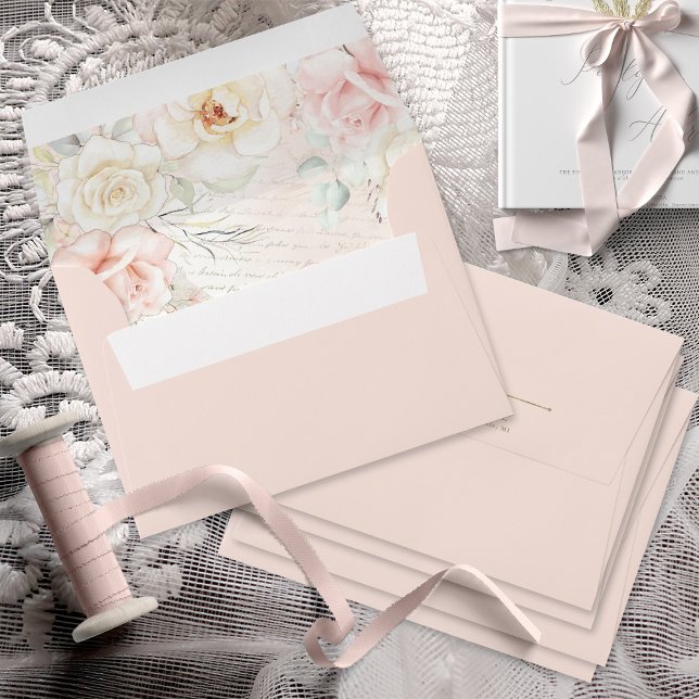 French Romance Wedding Collage V2 ID870 Envelope (Interior/Back In Situ)