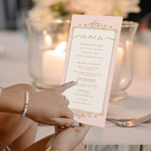 French Romance Wedding Menu Blush ID870
