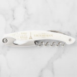 French Romance Wedding Party Member Blush ID870 Corkscrew<br><div class="desc">A watercolor background in soft shades of ivory gold combines with faux-gold foil Eiffel Tower and a striking signature font to give these wedding corkscrews an inviting French country appeal. Whether you are planning a destination wedding in France or a romantic celebration close to home, this beautiful gift for any...</div>