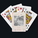 French Romance Wedding Photo Blush ID870 Playing Cards<br><div class="desc">A watercolor collage in soft shades of blush, ivory and gold combines with faux-gold frames and lush florals to give these wedding playing cards an inviting French country appeal. Add your photo and details using the provided template. Whether you are planning a destination wedding in France or a romantic celebration...</div>
