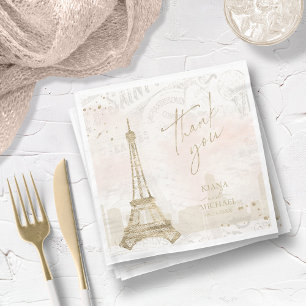 French Romance Wedding Thank You Blush ID870 Napkin