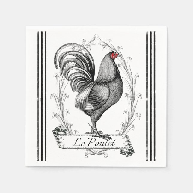 French Rooster Le Poulet Napkin (Front)