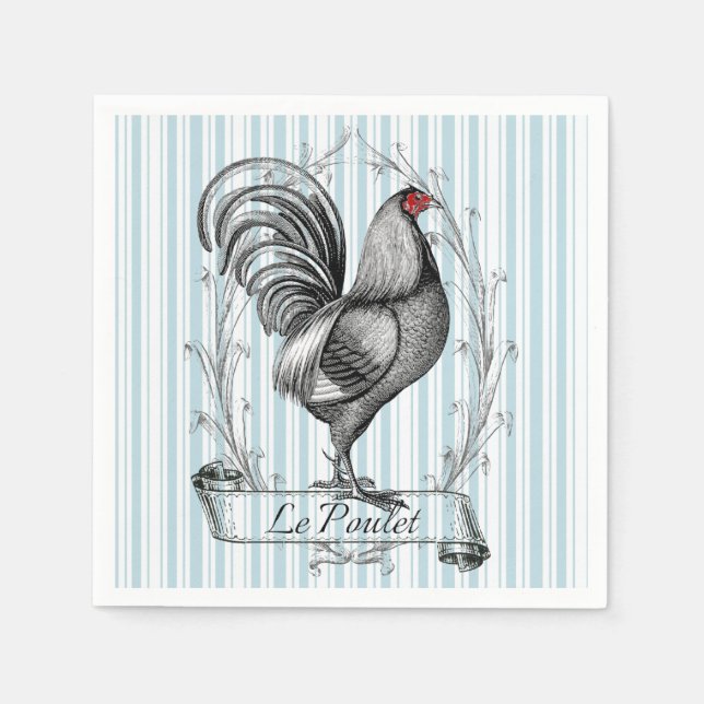 French Rooster Le Poulet Napkin (Front)