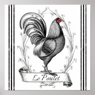 French Rooster Le Poulet Poster