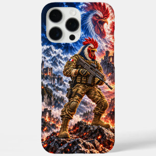 French Rooster Tactical Warrior Epic Battle Art iP iPhone 16 Pro Max Case