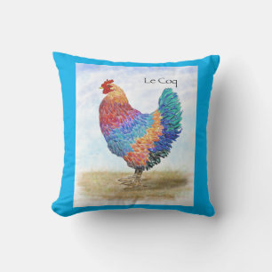 French Rooster Throw Pillow