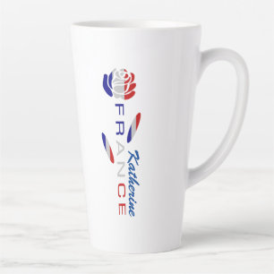 French Rose Flag Personalised  Latte Mug
