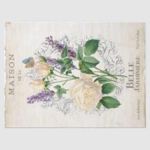 French Rose Lavender Flower Gardener Vintage  Tissue Paper