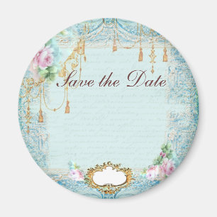 French roses n lace Save the Date Magnet