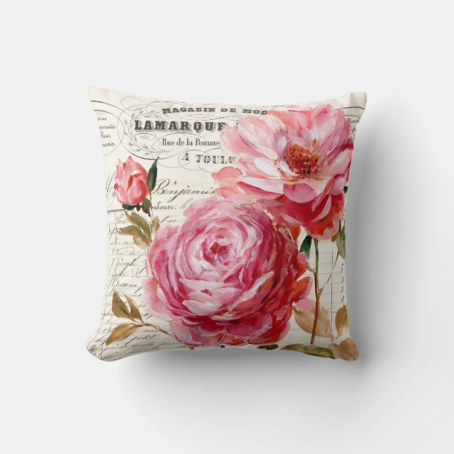 French Roses, shabby chic, Cushion (Front)