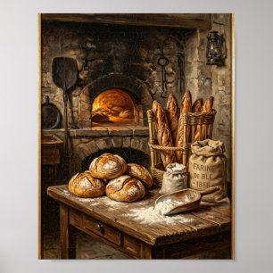 French Rustic Copper Kitchen Bakery II Poster