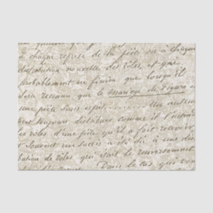 French Script Gold Floral Vintage Tissue Paper