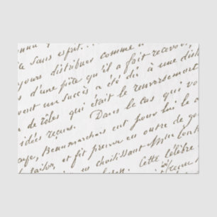 French Script Gold Vintage Tissue Paper