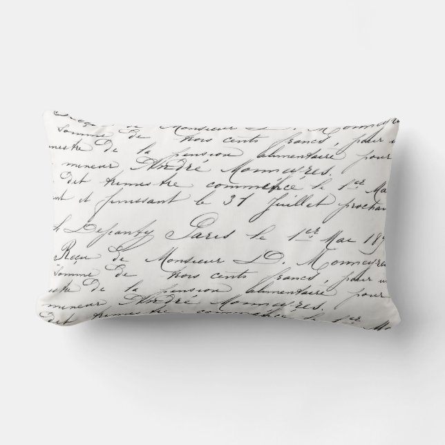 French Script Lumbar Cushion (Front)