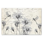 French Script Wildflower Dragonfly Decoupage Craft