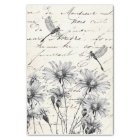 French Script Wildflower Dragonfly Decoupage Craft