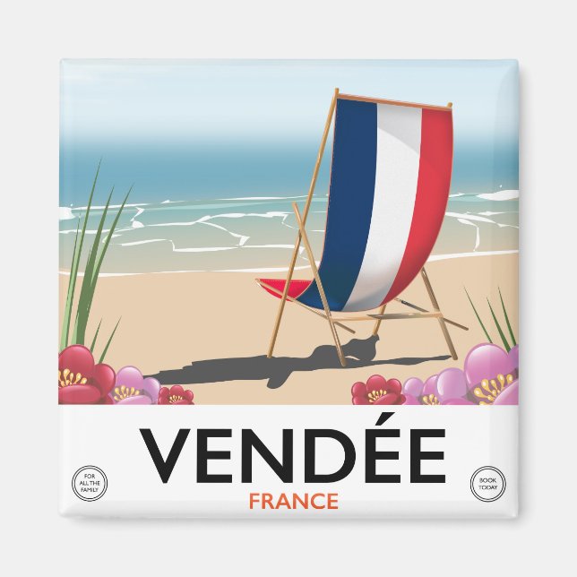 French seaside beach travel poster magnet (Front)