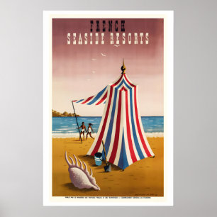 French Seaside Resorts France Vintage Travel Poster