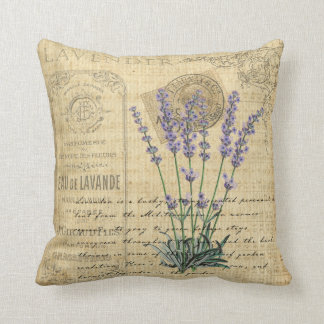 French shabby chic vintage Lavender Cushion. Cushion