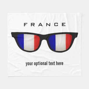 French Shades custom text & colour fleece blankets