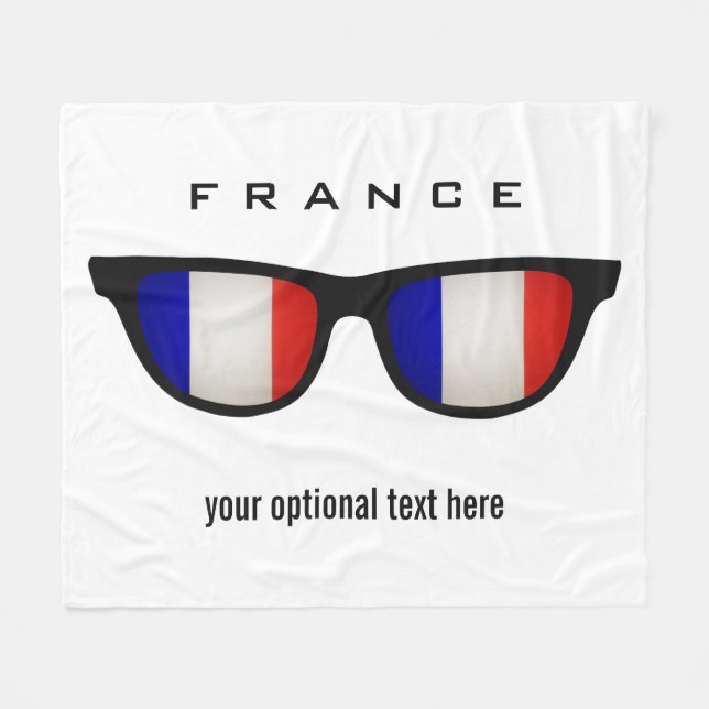 French Shades custom text & colour fleece blankets (Front (Horizontal))
