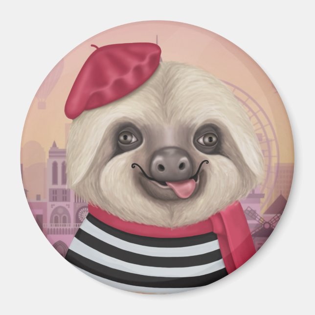 French Sloth Magnet (Front)