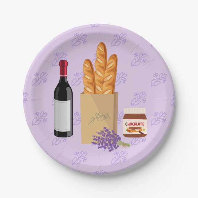  French Snack Paper Plate (Front)