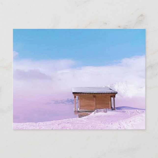 French Snow Mountain Hut    Postcard (Front)