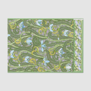 French Snowdrops Art Nouveau Stylised Pattern 1800 Tissue Paper