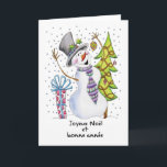 French - Snowman - Happy Snowman - Joyeux Noël Holiday Card<br><div class="desc">French - Snowman - Happy Snowman - Joyeux Noël</div>