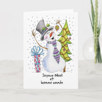 French - Snowman - Happy Snowman - Joyeux Noël
