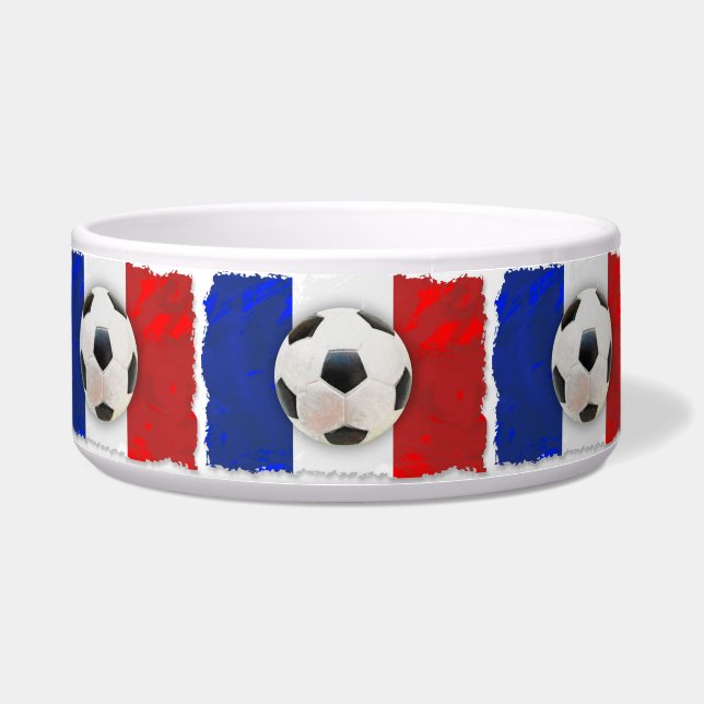 French Soccer Pet Bowl (Front)
