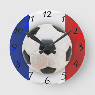 French Soccer Round Clock