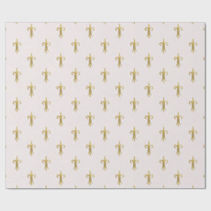 French Soft Light Pink Fluer De Lis Gift Wrapping Paper