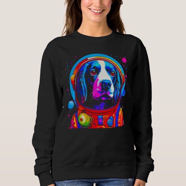 French Spaniel Dog  Astronaut Sweatshirt (Front)