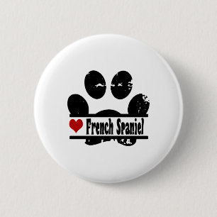 French Spaniel Dog Paw Print 6 Cm Round Badge