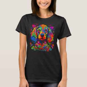 French Spaniel Dog Peace Flower T-Shirt