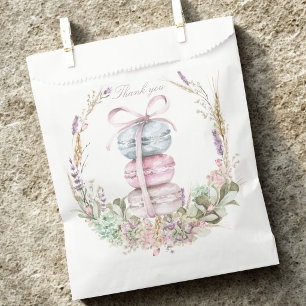 French Stack of Macarons in wreath thank you Favour Bag