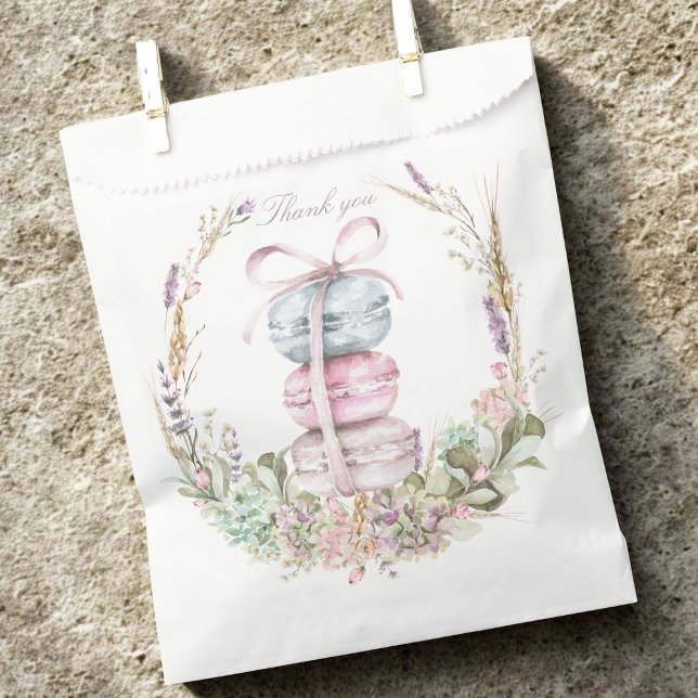 French Stack of Macarons in wreath thank you Favour Bag (Creator Uploaded)