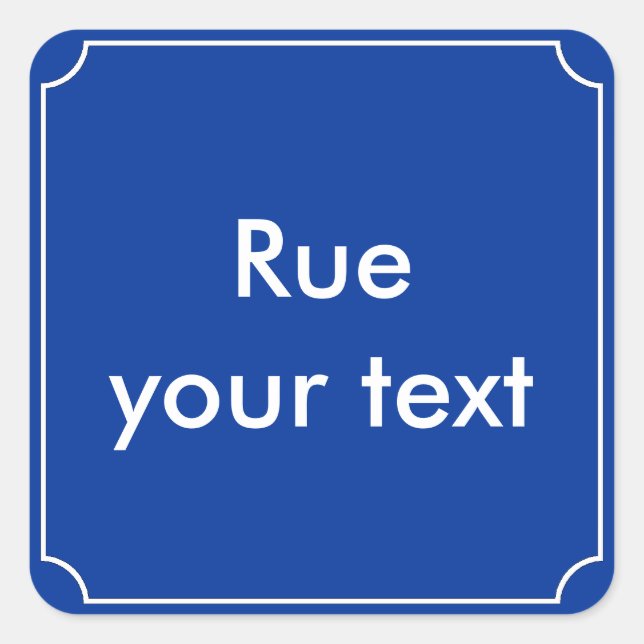 French Street Sign Square Sticker (Front)