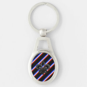 French stripes flag key ring