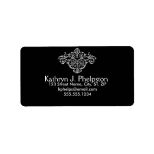 French Style Damask Address Label