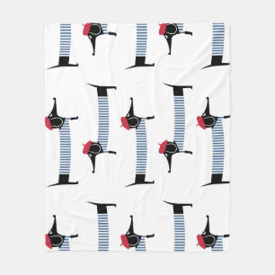 French style dog, cartoon pattern. fleece blanket