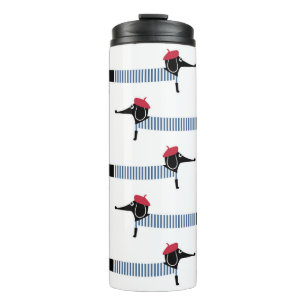 French style dog, cartoon pattern. thermal tumbler